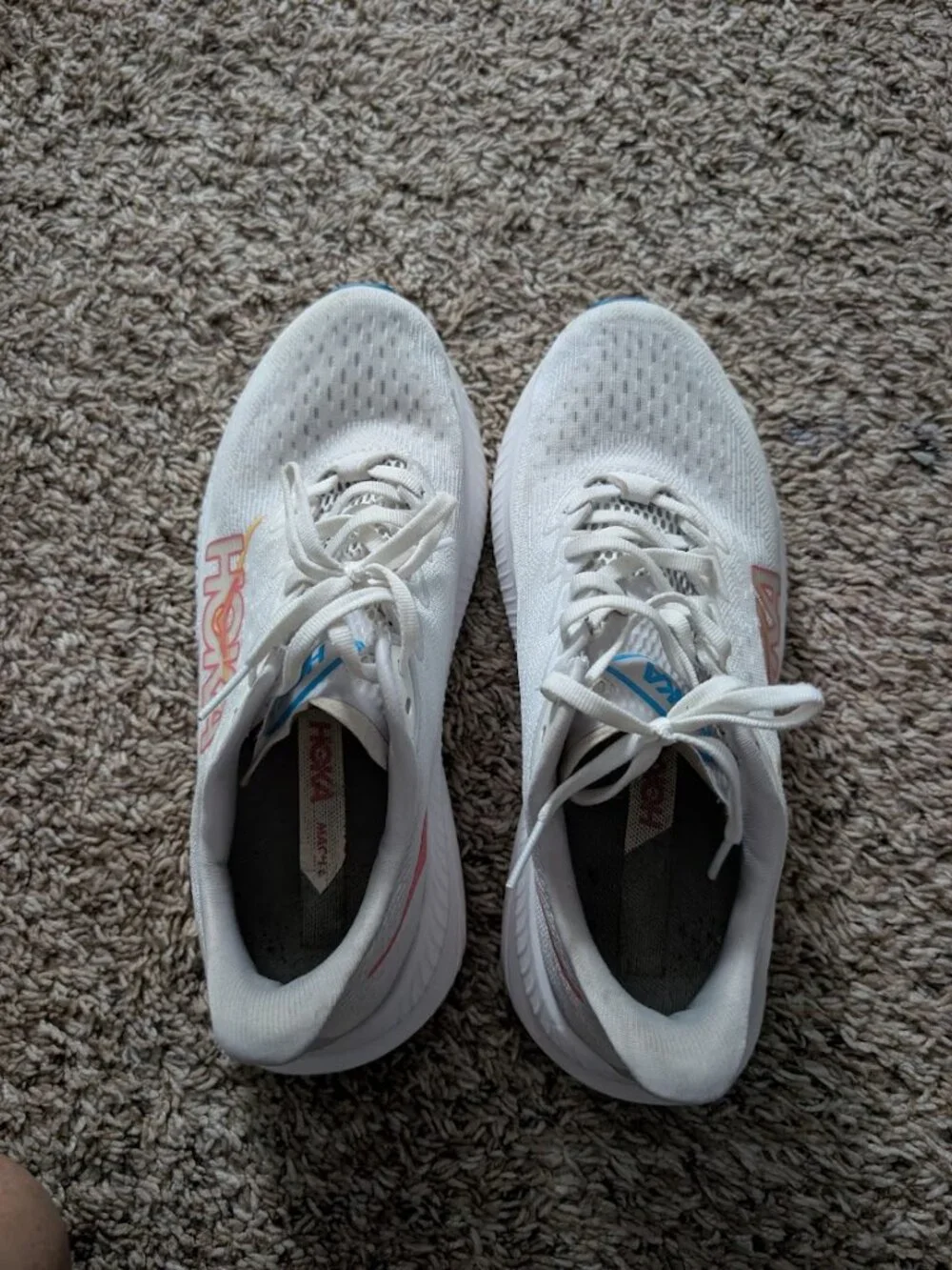 Hoka Mach 6 White Nectar Blue Running Shoes Women's Size 8.5 B 1147810 WNCL